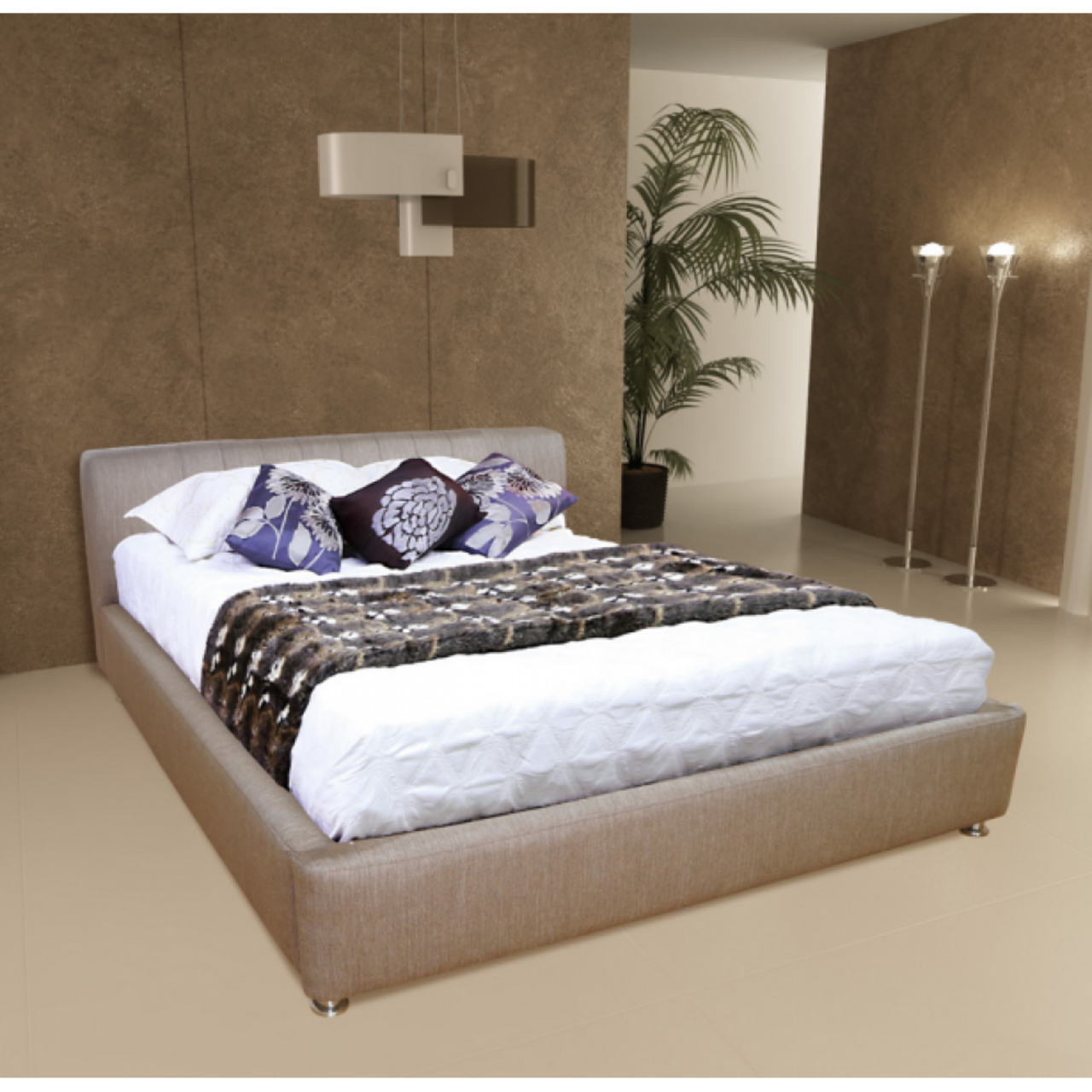 Коричневые оттенки дизайна спальни