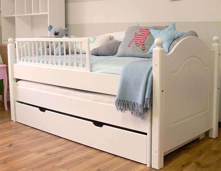 Детские выдвижные кровати для двоих детей