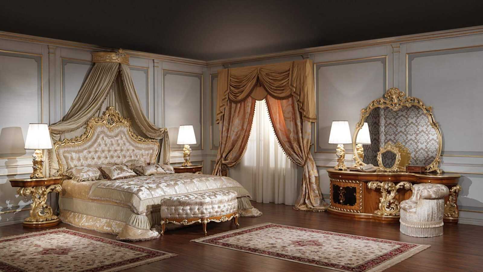 Классическая спальня в стиле барокко
